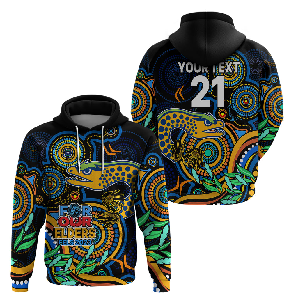 Custom Eels Rugby Aboriginal Art Hoodie NAIDOC Indigenous Tribal LT9 - Vibe Hoodie Shop