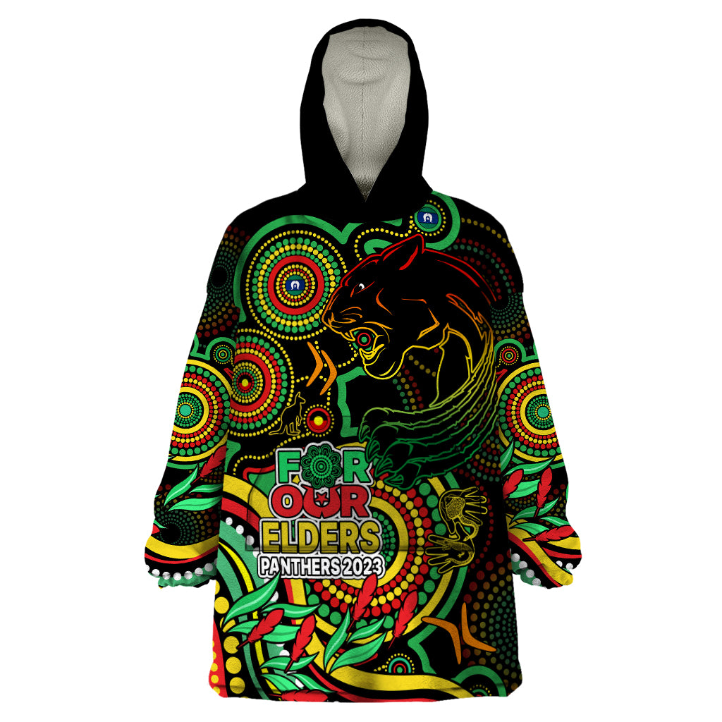 Panthers Rugby Aboriginal Art Wearable Blanket Hoodie NAIDOC Indigenous Tribal - Vibe Hoodie Shop