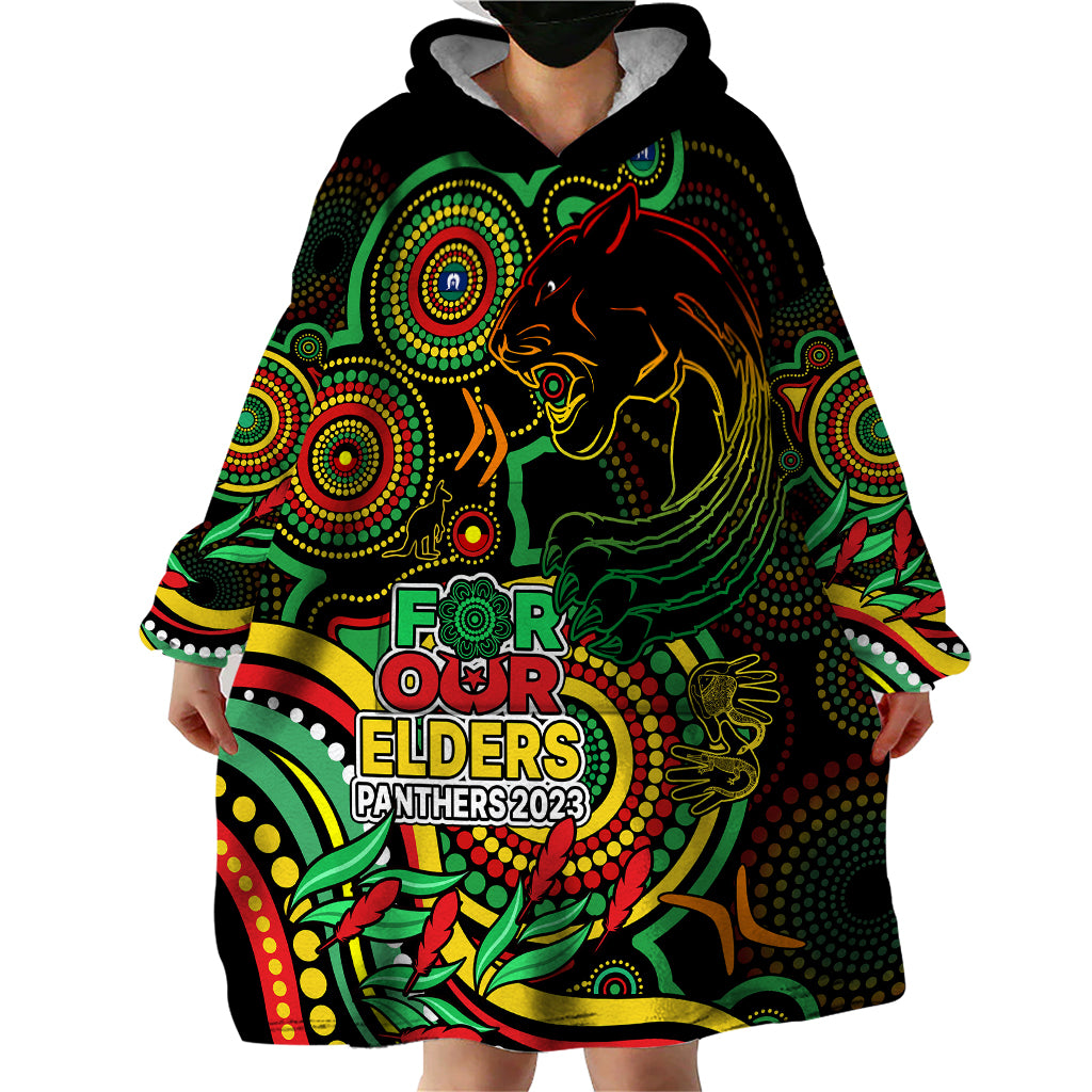 Panthers Rugby Aboriginal Art Wearable Blanket Hoodie NAIDOC Indigenous Tribal - Vibe Hoodie Shop