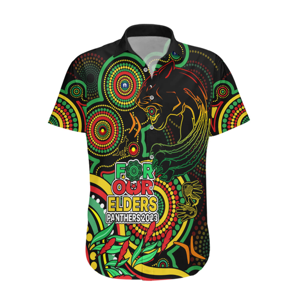 Custom Panthers Rugby Aboriginal Art Hawaiian Shirt NAIDOC Indigenous Tribal - Vibe Hoodie Shop