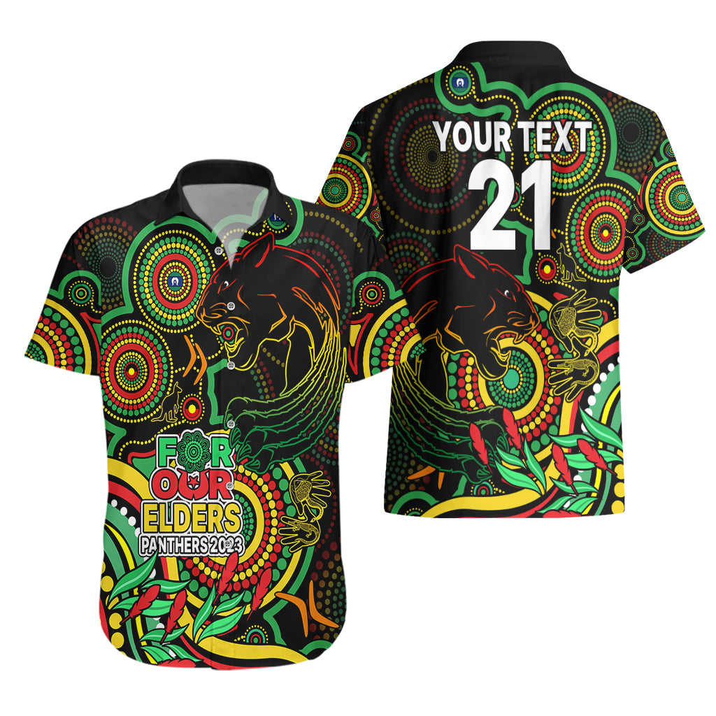 Custom Panthers Rugby Aboriginal Art Hawaiian Shirt NAIDOC Indigenous Tribal - Vibe Hoodie Shop