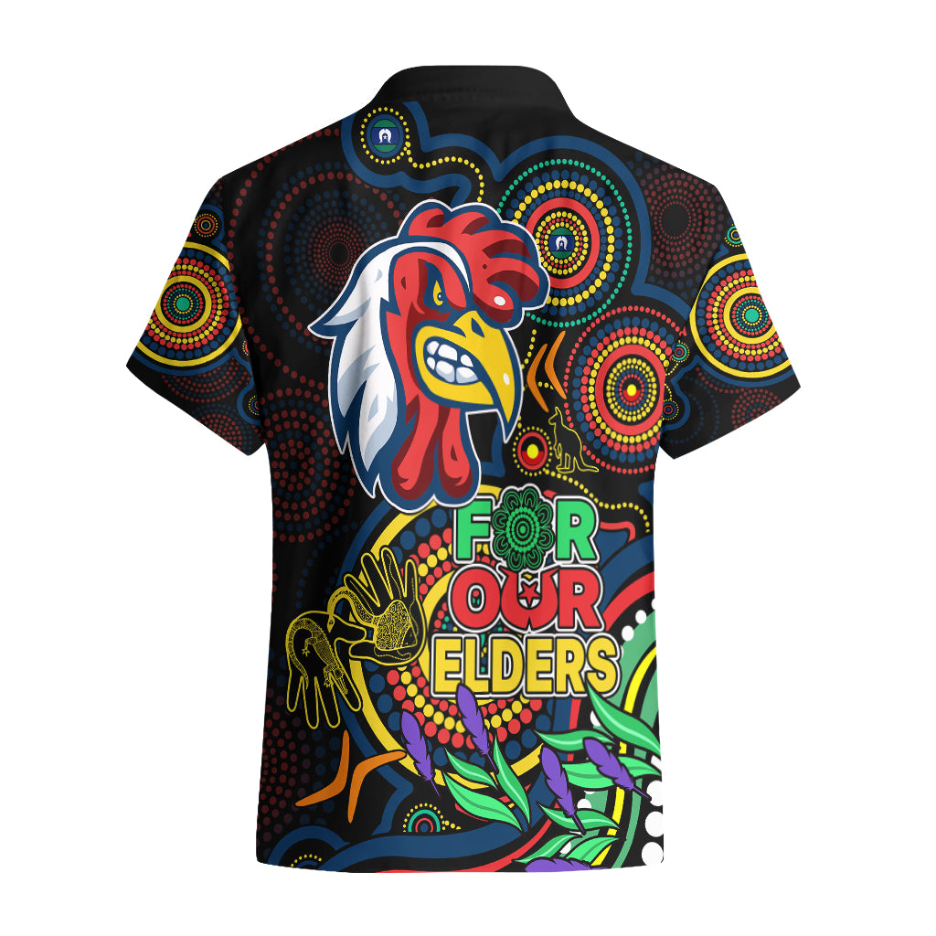 Roosters Rugby Aboriginal Art Hawaiian Shirt NAIDOC Indigenous Tribal - Vibe Hoodie Shop