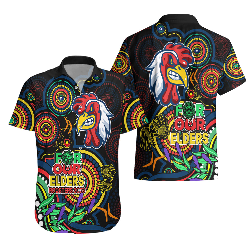 Roosters Rugby Aboriginal Art Hawaiian Shirt NAIDOC Indigenous Tribal - Vibe Hoodie Shop