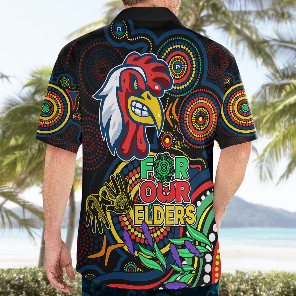 Roosters Rugby Aboriginal Art Hawaiian Shirt NAIDOC Indigenous Tribal - Vibe Hoodie Shop