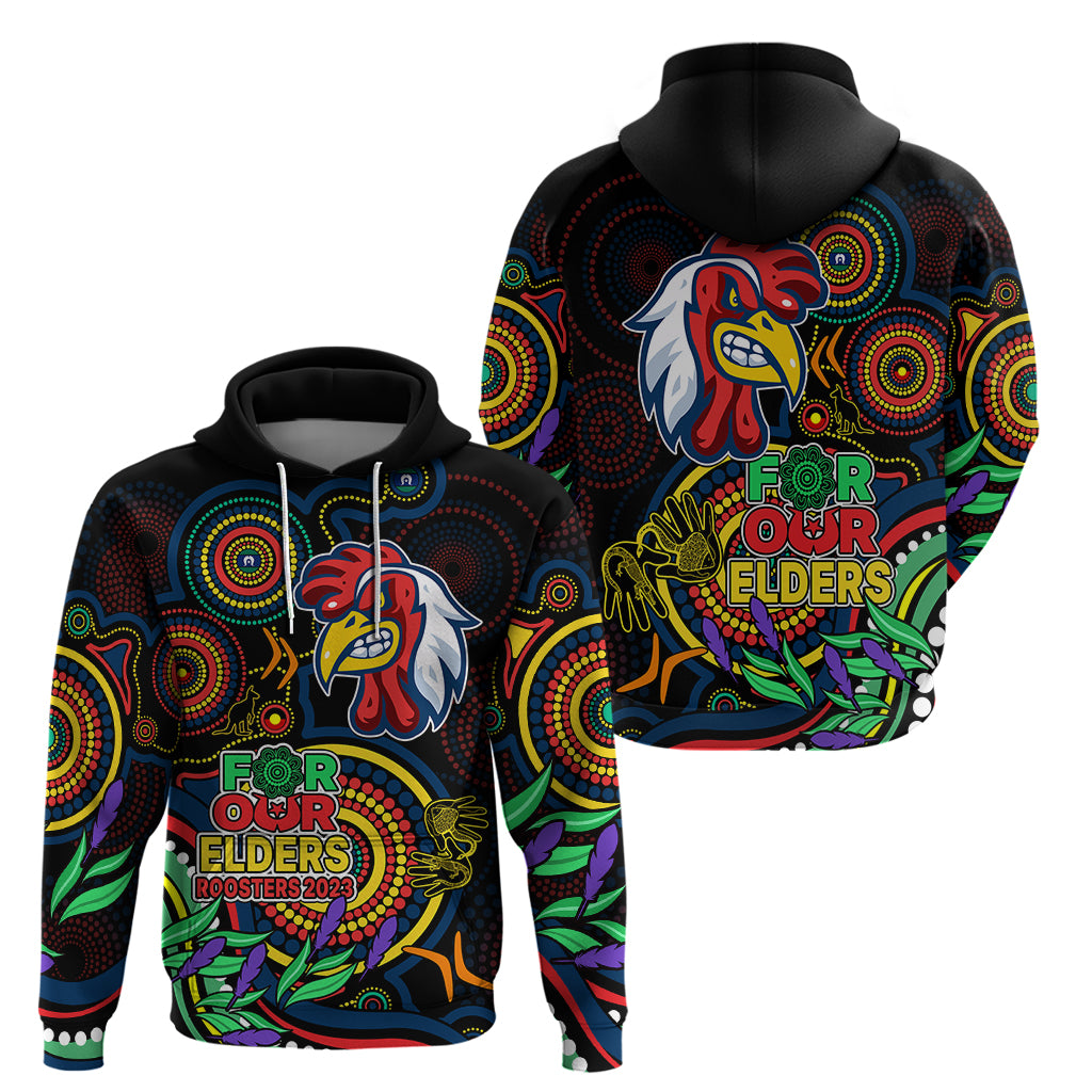 Roosters Rugby Aboriginal Art Hoodie NAIDOC Indigenous Tribal LT9 - Vibe Hoodie Shop