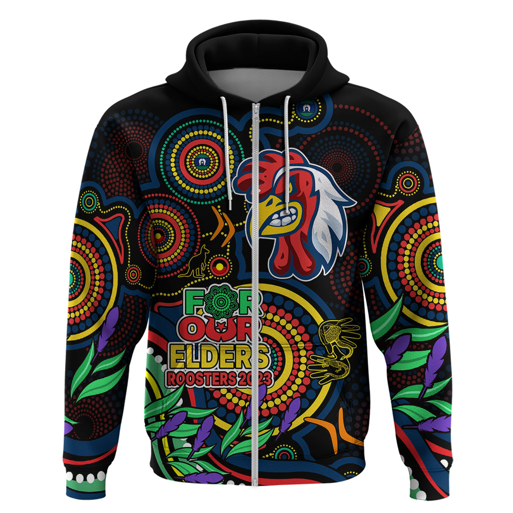 Roosters Rugby Aboriginal Art Hoodie NAIDOC Indigenous Tribal LT9 - Vibe Hoodie Shop