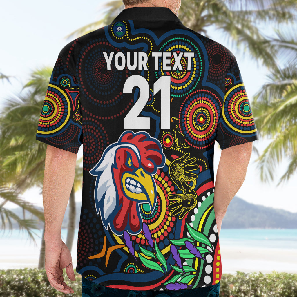 Custom Roosters Rugby Aboriginal Art Hawaiian Shirt NAIDOC Indigenous Tribal - Vibe Hoodie Shop