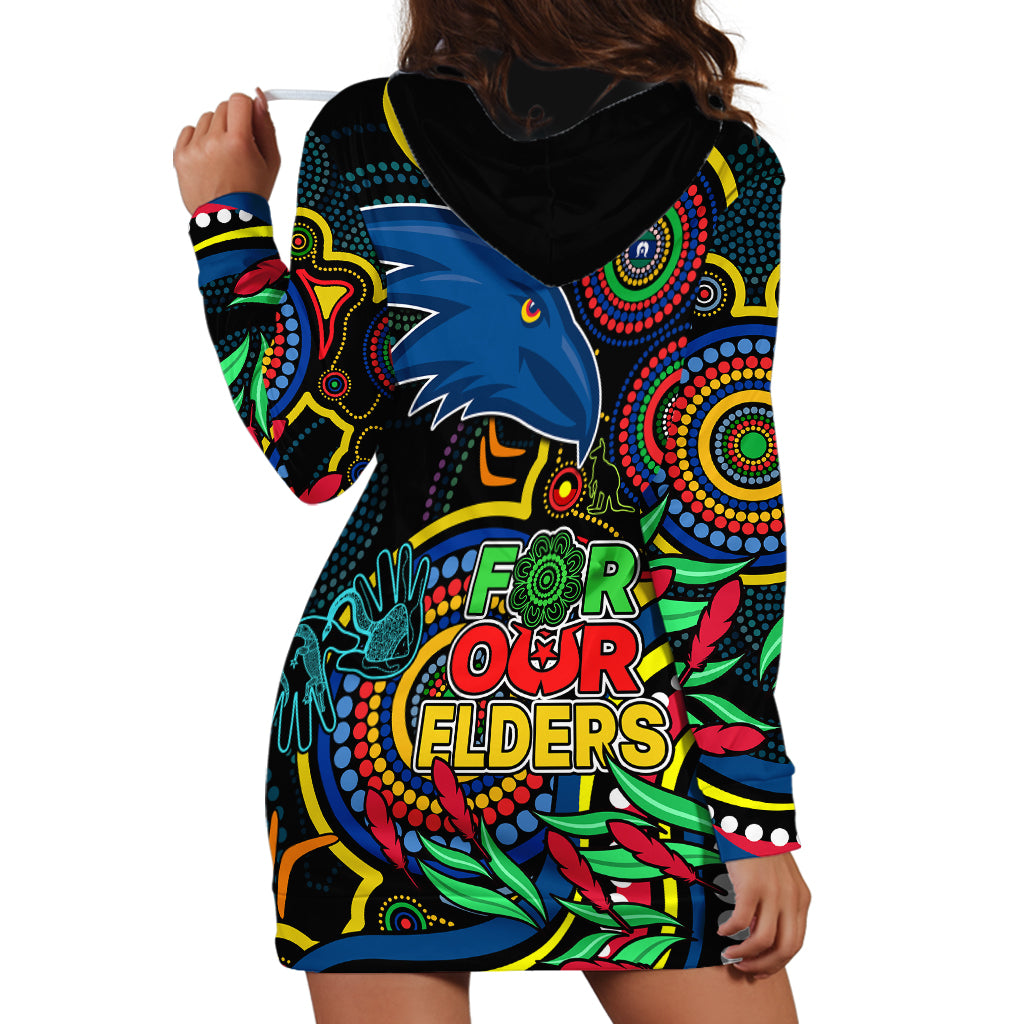 Crows Football Aboriginal Art Hoodie Dress NAIDOC Indigenous Tribal - Vibe Hoodie Shop