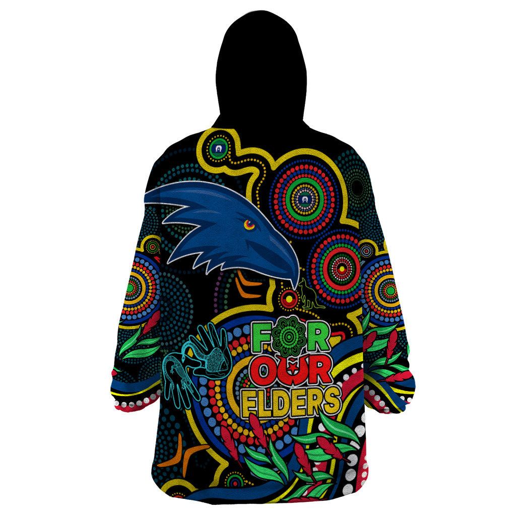 Crows Football Aboriginal Art Wearable Blanket Hoodie NAIDOC Indigenous Tribal - Vibe Hoodie Shop