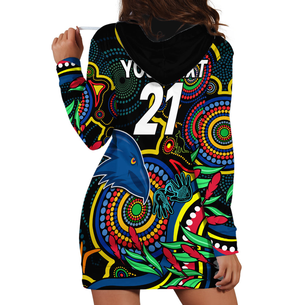 Custom Crows Football Aboriginal Art Hoodie Dress NAIDOC Indigenous Tribal - Vibe Hoodie Shop