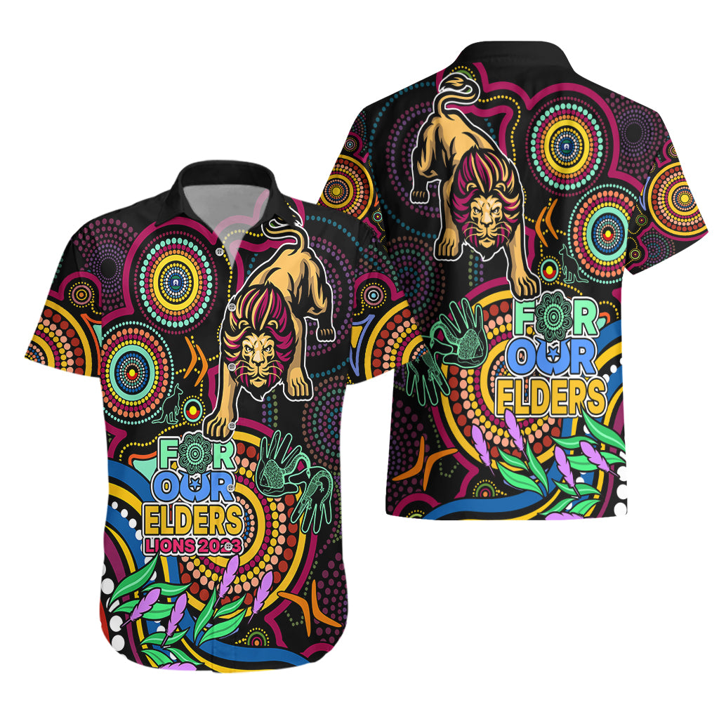 Lions Football Aboriginal Art Hawaiian Shirt NAIDOC Indigenous Tribal - Vibe Hoodie Shop