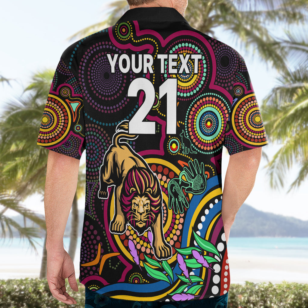 Custom Lions Football Aboriginal Art Hawaiian Shirt NAIDOC Indigenous Tribal - Vibe Hoodie Shop