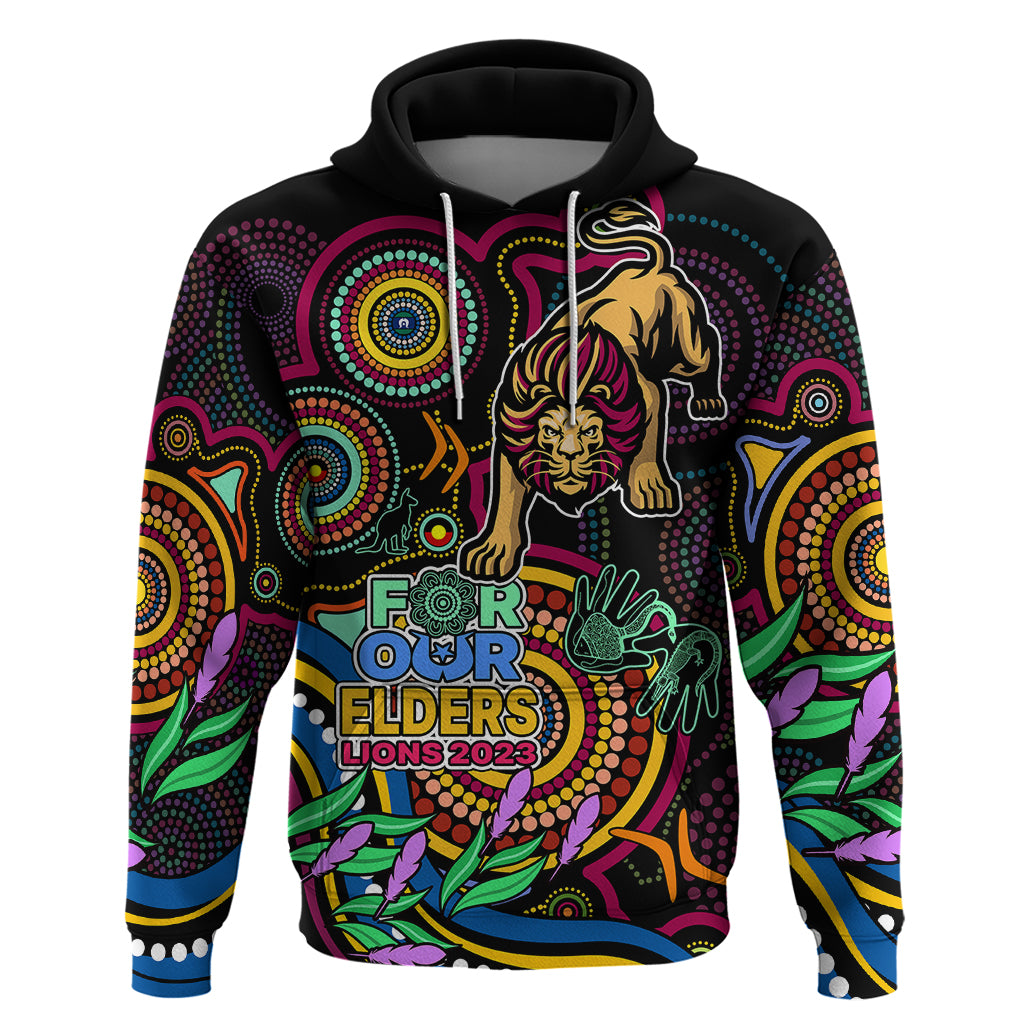 Custom Lions Football Aboriginal Art Hoodie NAIDOC Indigenous Tribal LT9 - Vibe Hoodie Shop