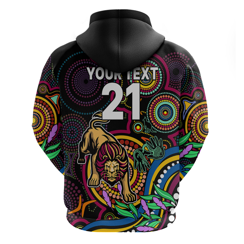 Custom Lions Football Aboriginal Art Hoodie NAIDOC Indigenous Tribal LT9 - Vibe Hoodie Shop