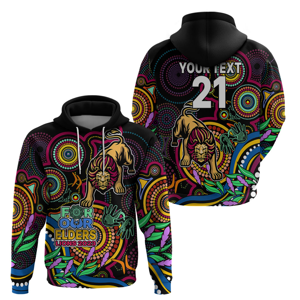Custom Lions Football Aboriginal Art Hoodie NAIDOC Indigenous Tribal LT9 - Vibe Hoodie Shop