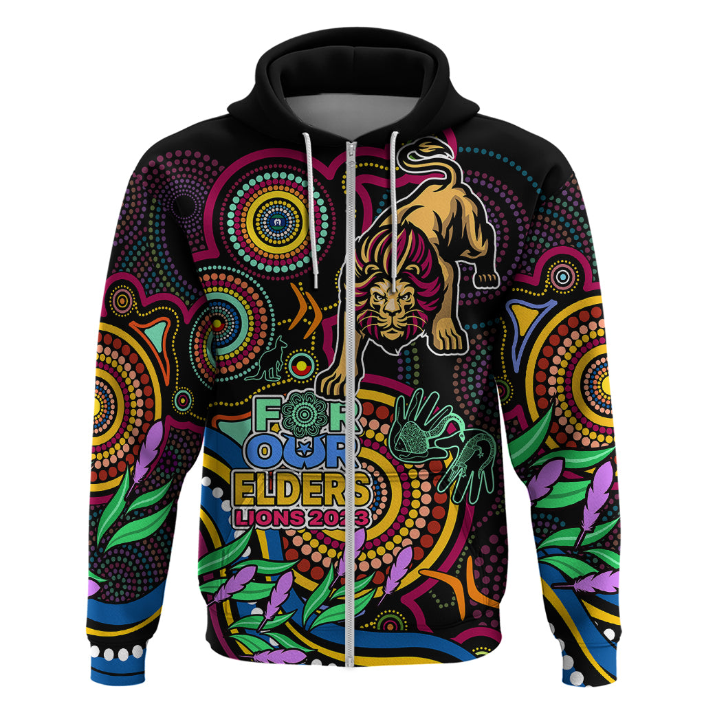 Custom Lions Football Aboriginal Art Hoodie NAIDOC Indigenous Tribal LT9 - Vibe Hoodie Shop