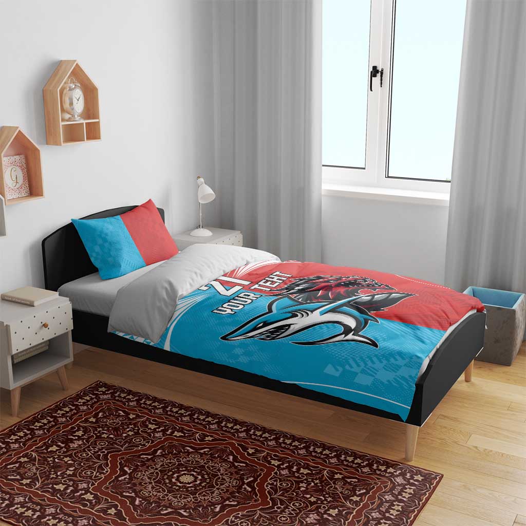 Custom Sharks-Dragons Rugby Bedding Set With Sporty Style - Vibe Hoodie Shop