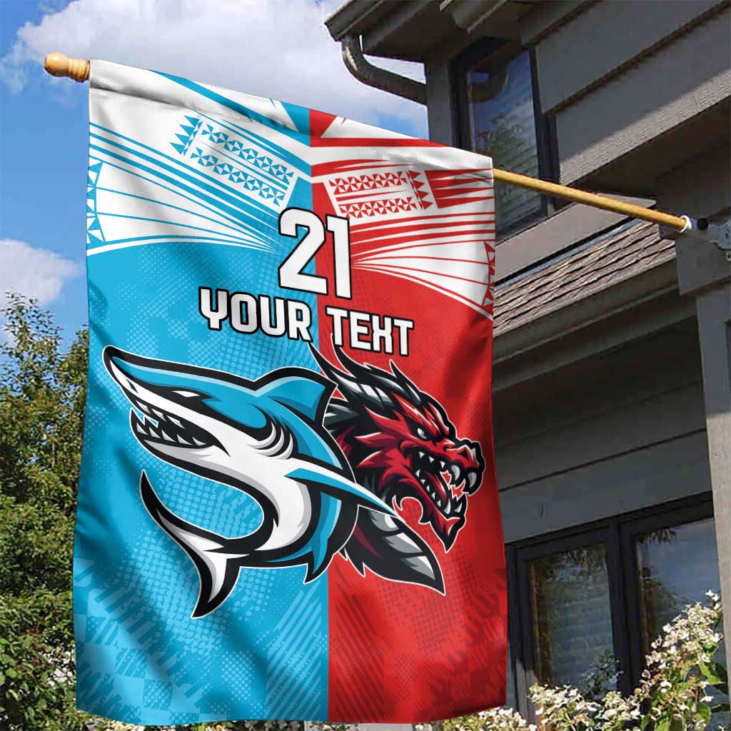 Custom Sharks-Dragons Rugby Garden Flag With Sporty Style - Vibe Hoodie Shop