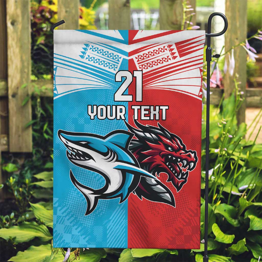 Custom Sharks-Dragons Rugby Garden Flag With Sporty Style - Vibe Hoodie Shop