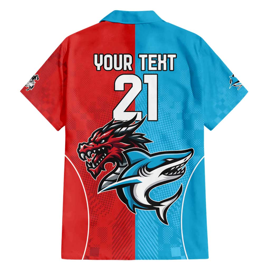 Custom Sharks-Dragons Rugby Hawaiian Shirt With Sporty Style - Vibe Hoodie Shop