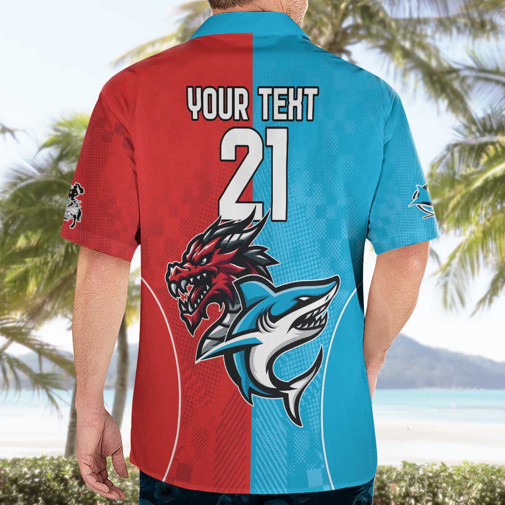 Custom Sharks-Dragons Rugby Hawaiian Shirt With Sporty Style - Vibe Hoodie Shop