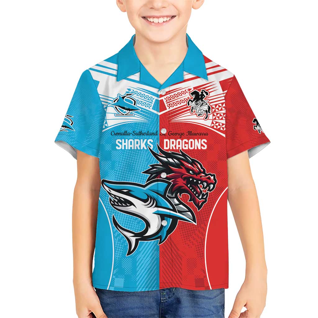 Custom Sharks-Dragons Rugby Hawaiian Shirt With Sporty Style - Vibe Hoodie Shop