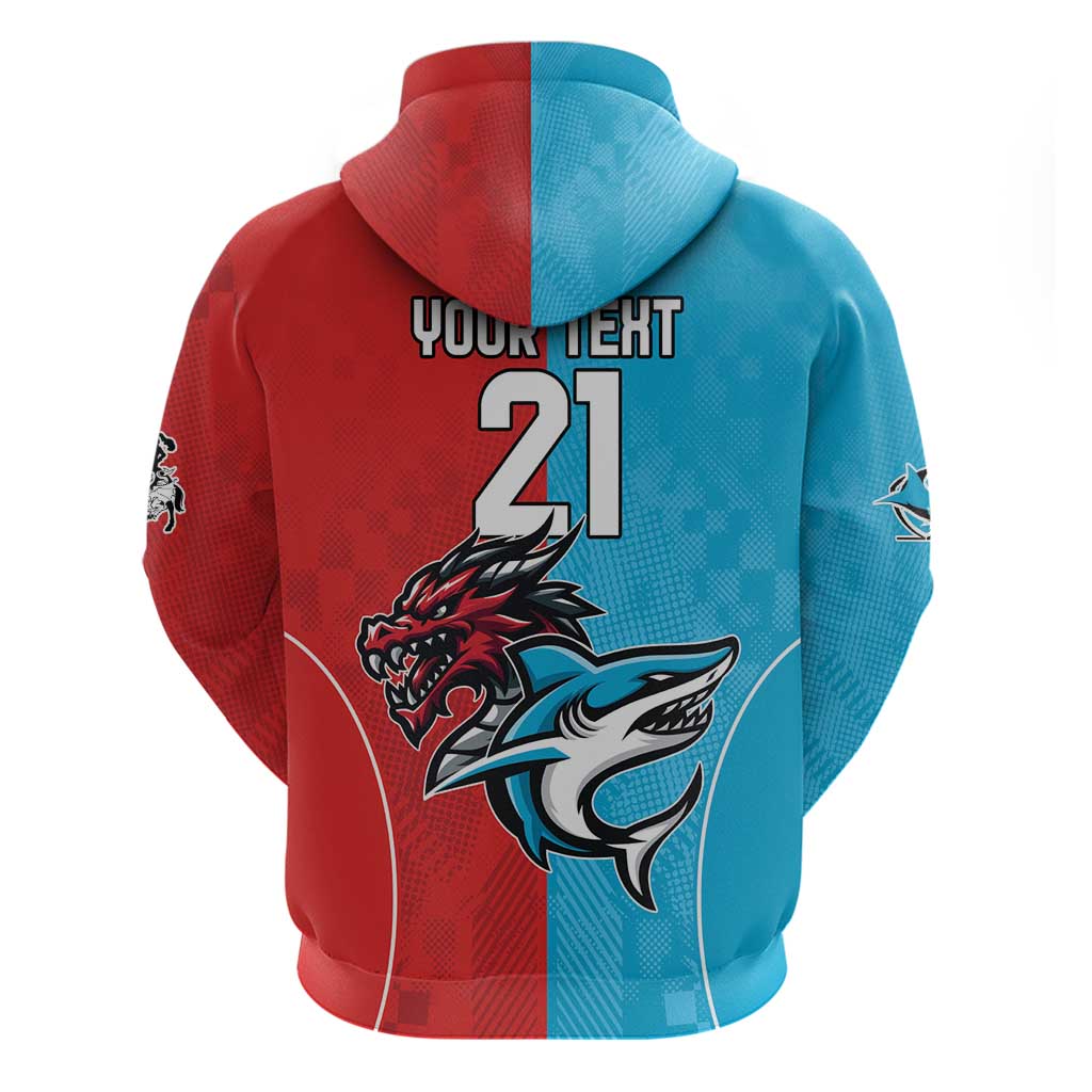 Custom Sharks-Dragons Rugby Hoodie With Sporty Style LT9 - Vibe Hoodie Shop