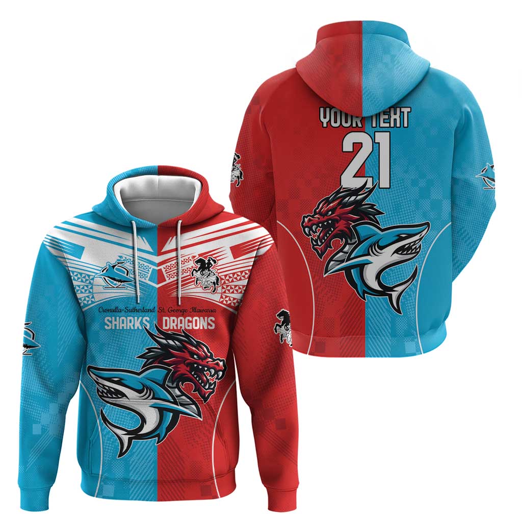 Custom Sharks-Dragons Rugby Hoodie With Sporty Style LT9 - Vibe Hoodie Shop