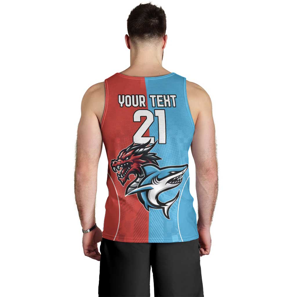 Custom Sharks-Dragons Rugby Men Tank Top With Sporty Style - Vibe Hoodie Shop