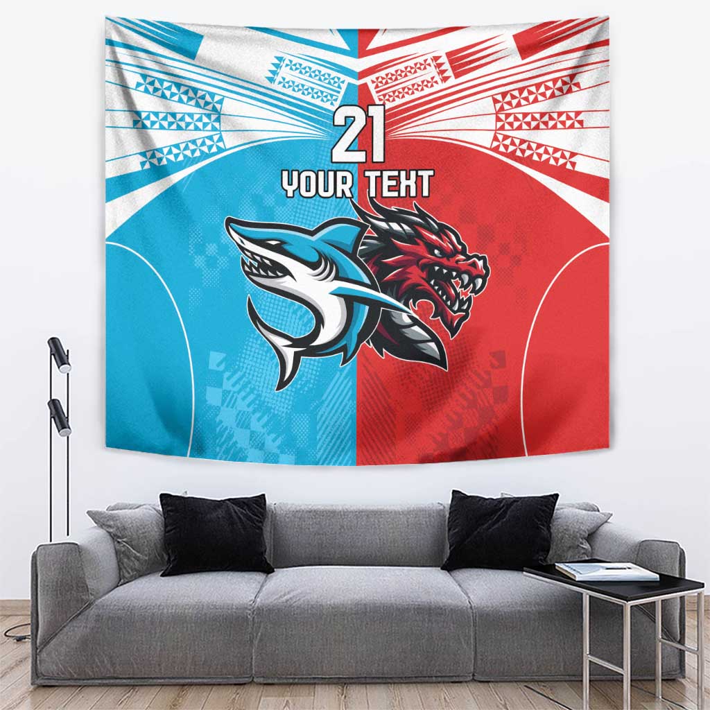 Custom Sharks-Dragons Rugby Tapestry With Sporty Style - Vibe Hoodie Shop