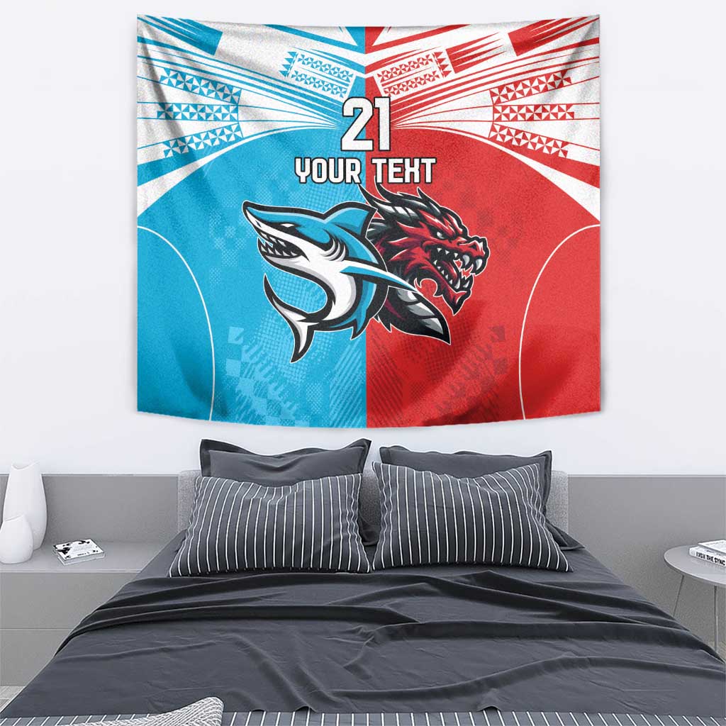 Custom Sharks-Dragons Rugby Tapestry With Sporty Style - Vibe Hoodie Shop