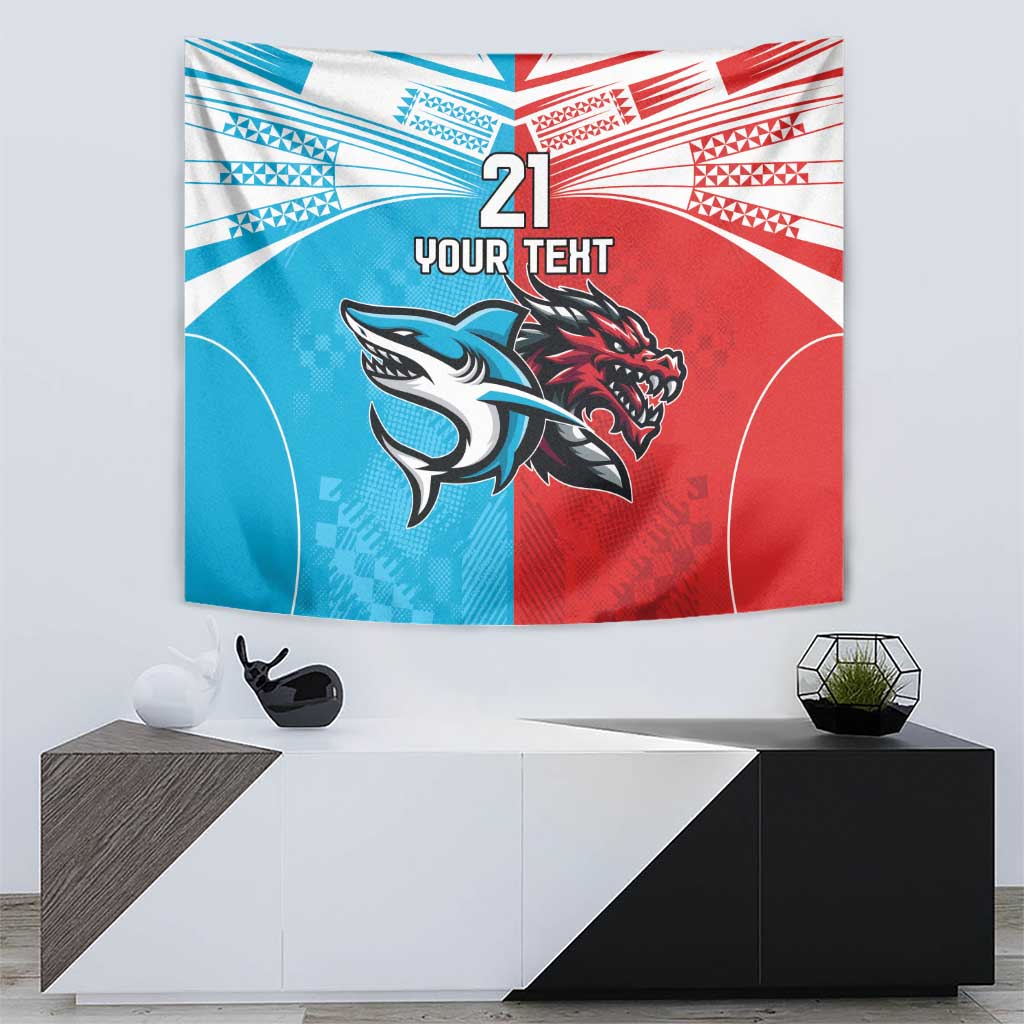 Custom Sharks-Dragons Rugby Tapestry With Sporty Style - Vibe Hoodie Shop