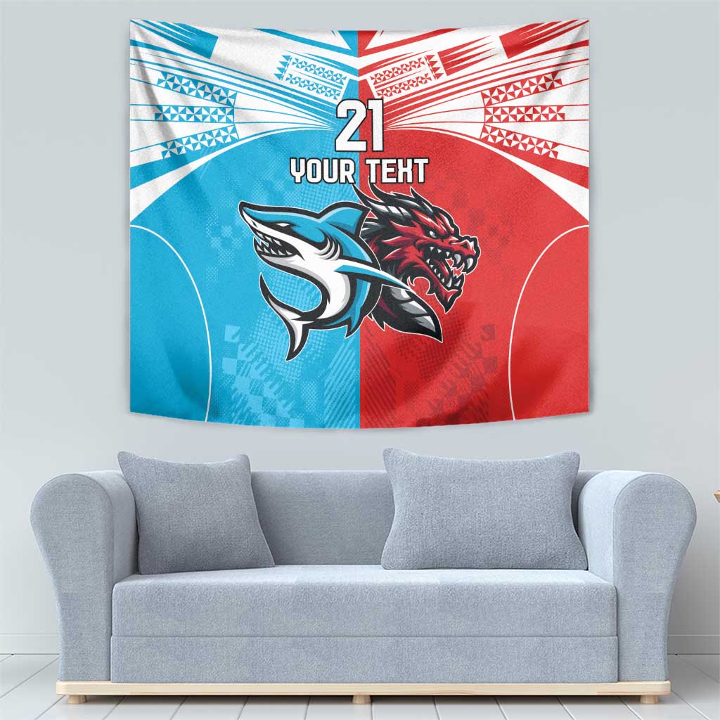 Custom Sharks-Dragons Rugby Tapestry With Sporty Style - Vibe Hoodie Shop