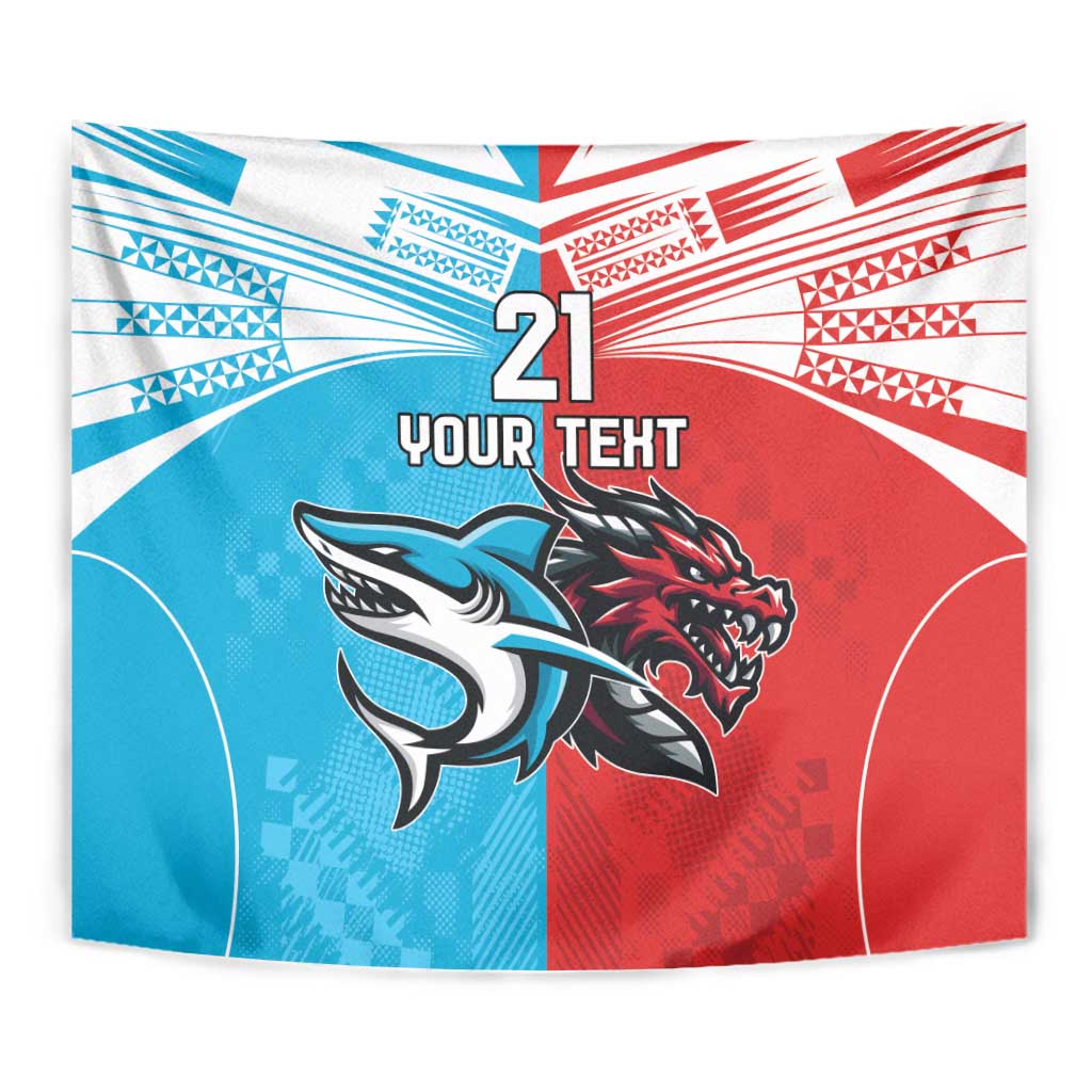 Custom Sharks-Dragons Rugby Tapestry With Sporty Style - Vibe Hoodie Shop