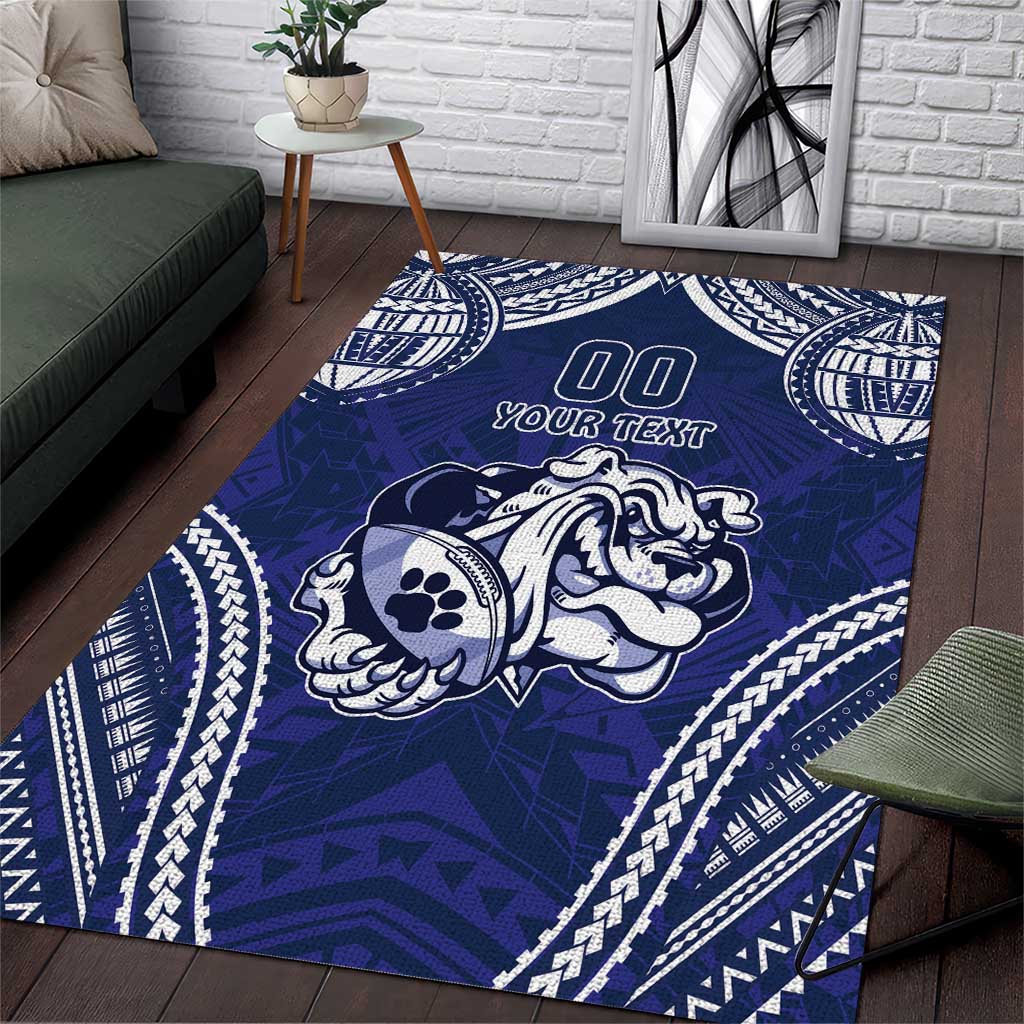 Bulldogs Rugby Custom Area Rug Go Berries With Polynesian Style - Vibe Hoodie Shop