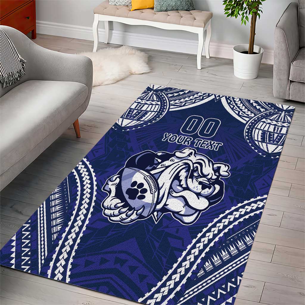 Bulldogs Rugby Custom Area Rug Go Berries With Polynesian Style - Vibe Hoodie Shop