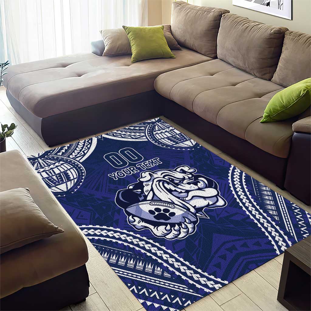 Bulldogs Rugby Custom Area Rug Go Berries With Polynesian Style - Vibe Hoodie Shop