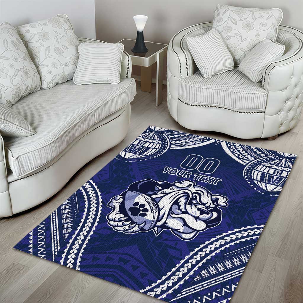 Bulldogs Rugby Custom Area Rug Go Berries With Polynesian Style - Vibe Hoodie Shop