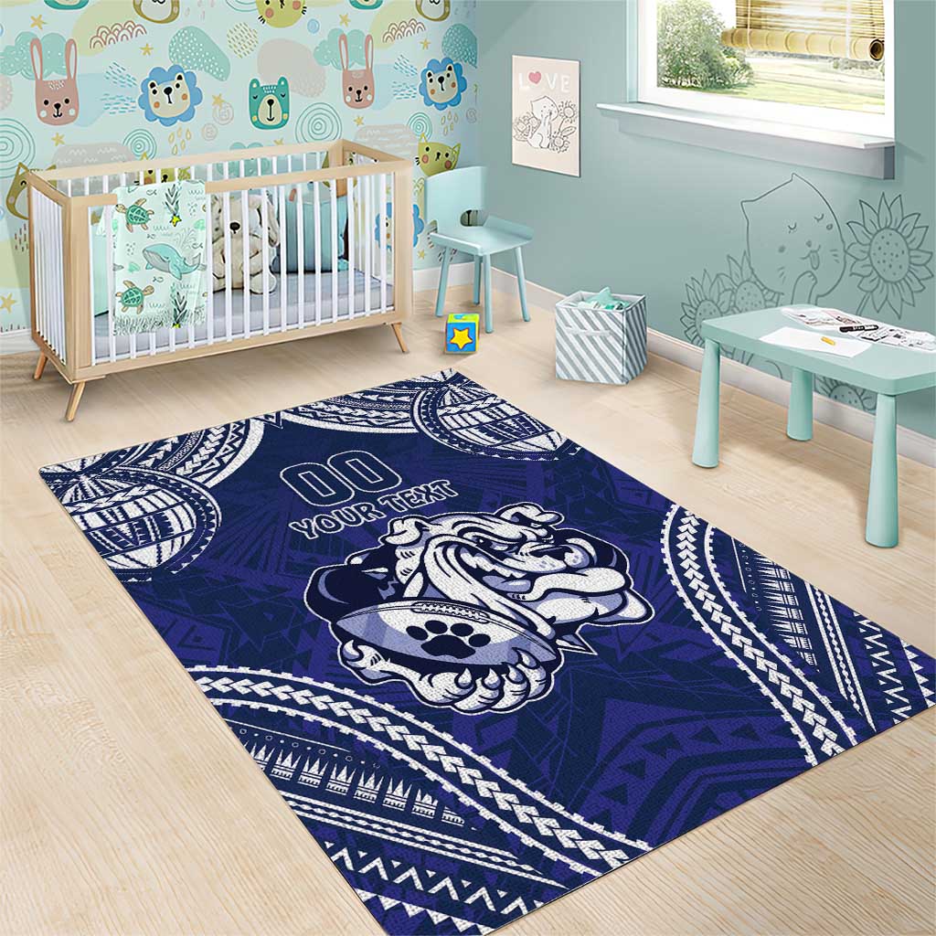 Bulldogs Rugby Custom Area Rug Go Berries With Polynesian Style - Vibe Hoodie Shop