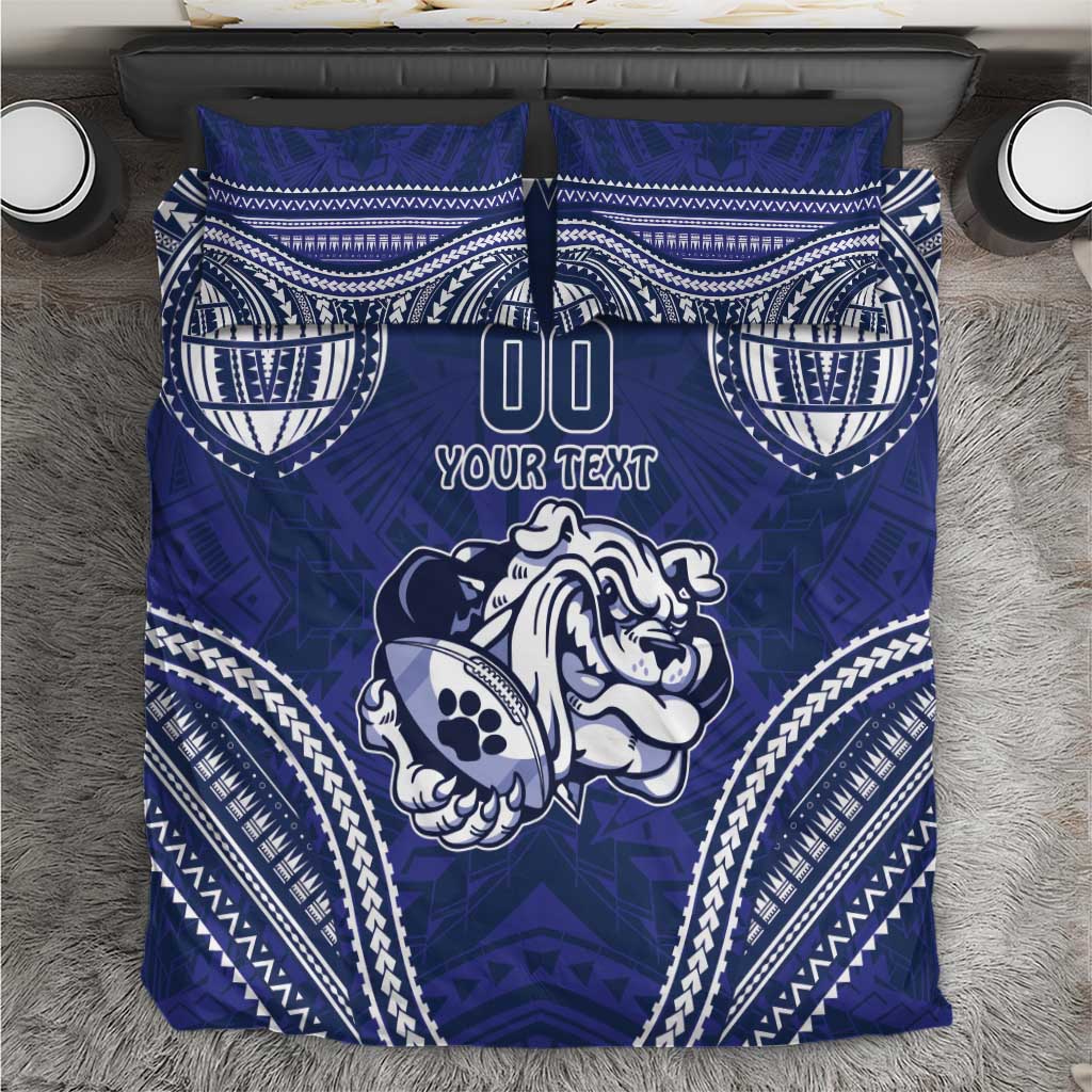 Bulldogs Rugby Custom Bedding Set Go Berries With Polynesian Style - Vibe Hoodie Shop