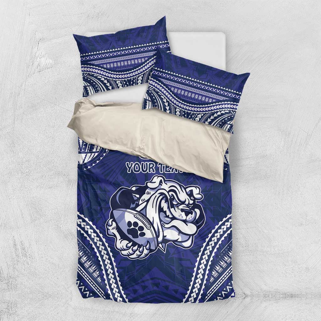 Bulldogs Rugby Custom Bedding Set Go Berries With Polynesian Style - Vibe Hoodie Shop
