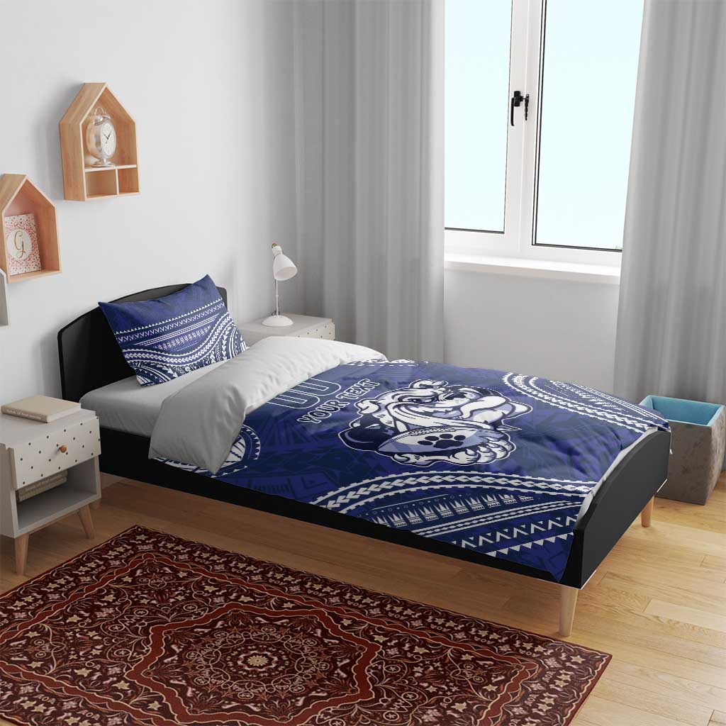 Bulldogs Rugby Custom Bedding Set Go Berries With Polynesian Style - Vibe Hoodie Shop