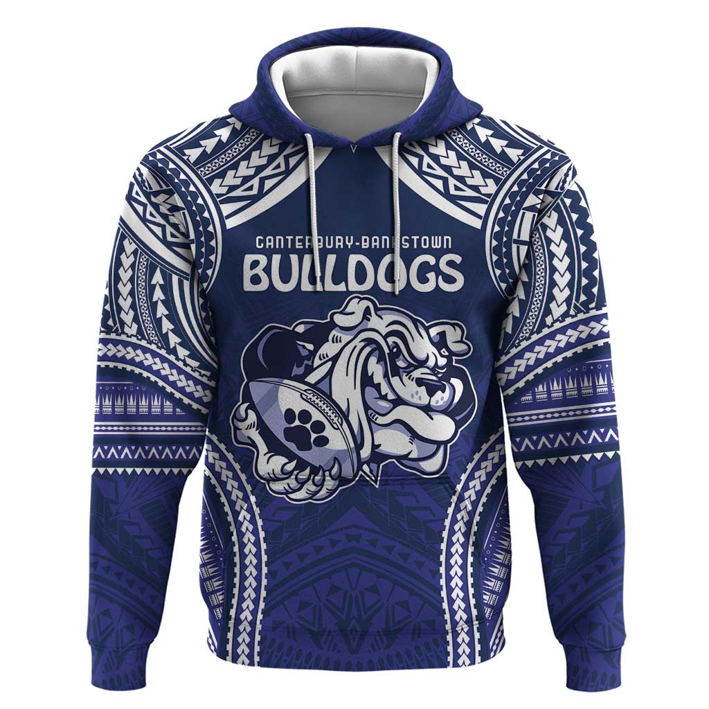 Bulldogs Rugby Custom Hoodie Go Berries With Polynesian Style LT9 - Vibe Hoodie Shop