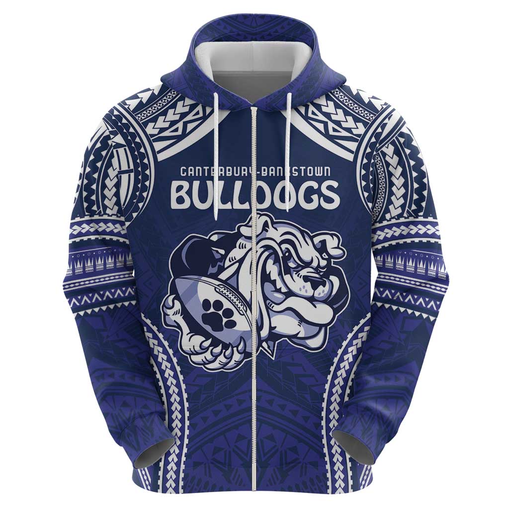 Bulldogs Rugby Custom Hoodie Go Berries With Polynesian Style LT9 - Vibe Hoodie Shop