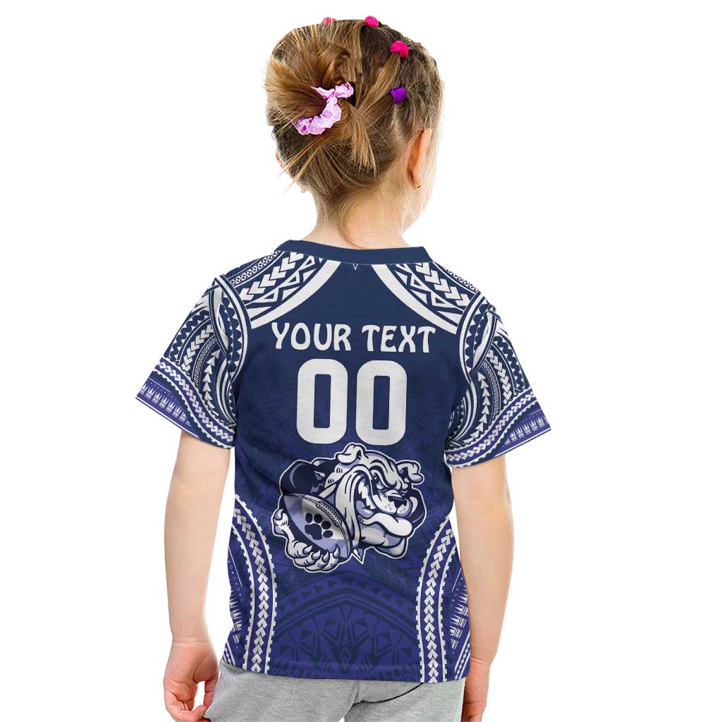 Bulldogs Rugby Custom Kid T Shirt Go Berries With Polynesian Style - Vibe Hoodie Shop