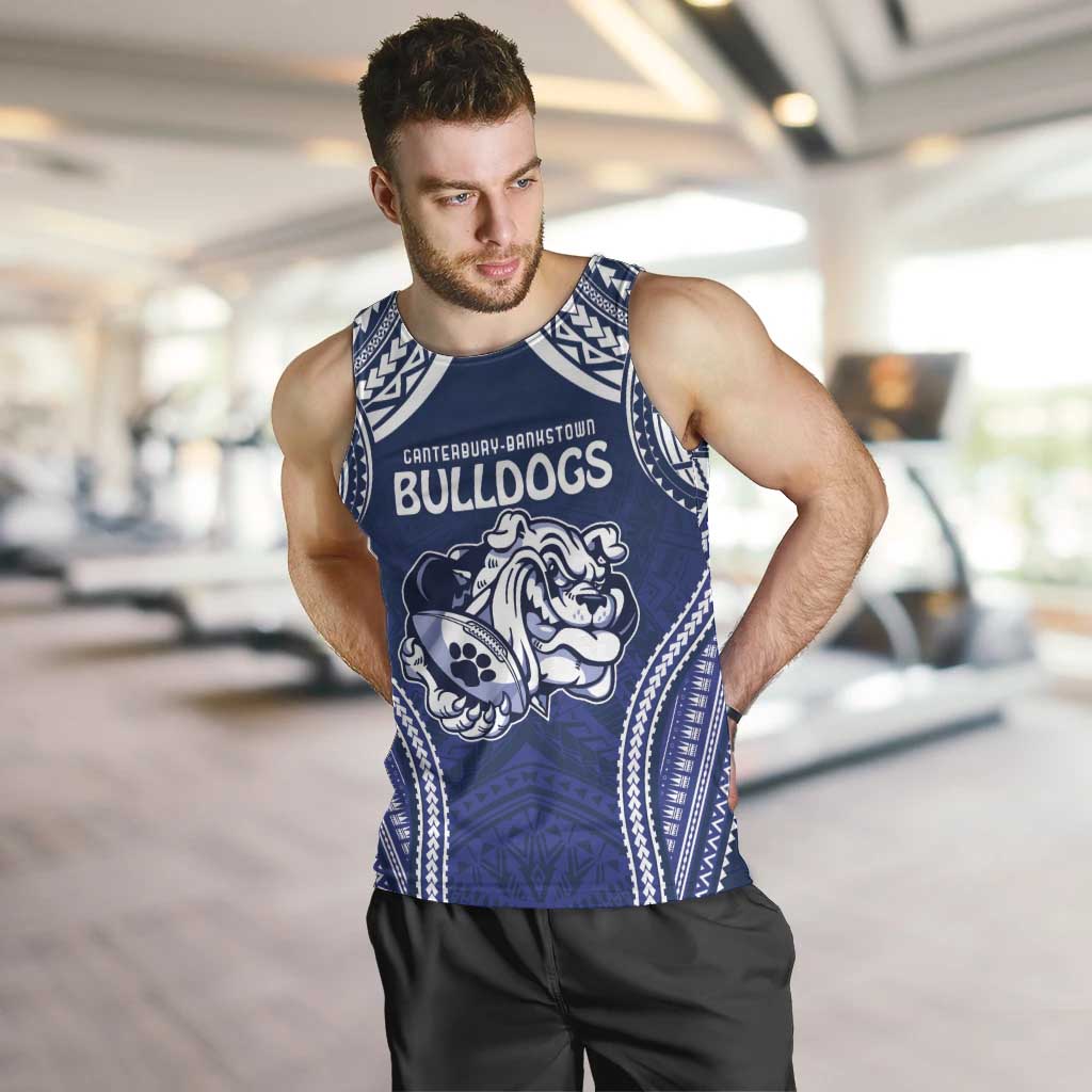 Bulldogs Rugby Custom Men Tank Top Go Berries With Polynesian Style - Vibe Hoodie Shop