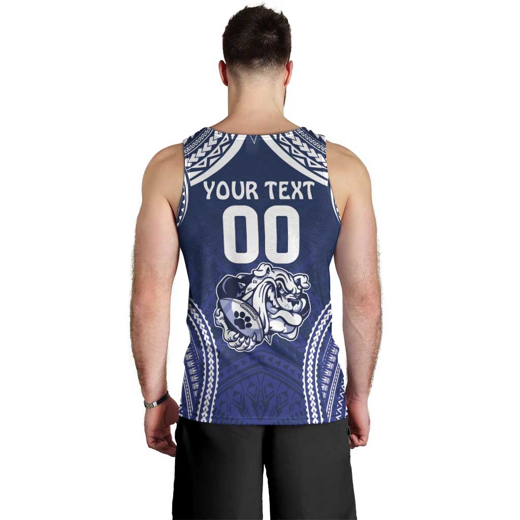 Bulldogs Rugby Custom Men Tank Top Go Berries With Polynesian Style - Vibe Hoodie Shop