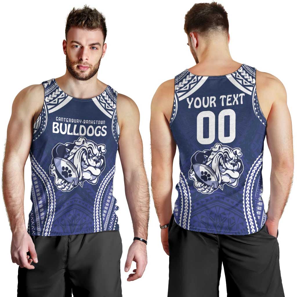 Bulldogs Rugby Custom Men Tank Top Go Berries With Polynesian Style - Vibe Hoodie Shop