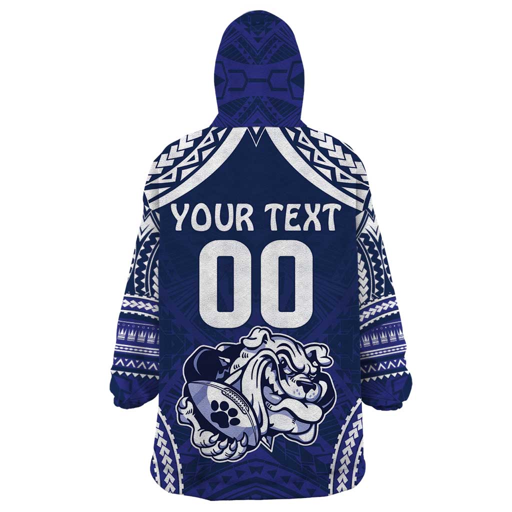 Bulldogs Rugby Custom Wearable Blanket Hoodie Go Berries With Polynesian Style - Vibe Hoodie Shop