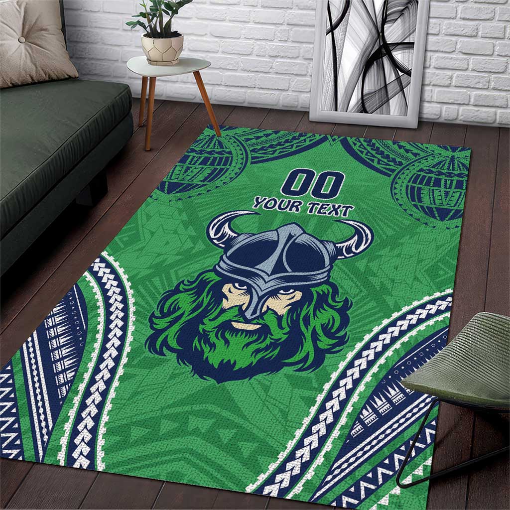 Raiders Rugby Custom Area Rug With Polynesian Style - Vibe Hoodie Shop